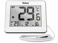 MEBUS digitales Thermometer mit kabelgebundenem Außensensor misst Temperatur...
