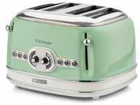 Ariete Vintage 156, 4-Scheiben-Toaster, Retro Toaster mit 6 Toaststufen,