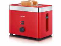 Graef TO63EU TO 63 2-Scheiben Toaster, Kunststoff, Rot, 27.3 x 17.8 x 19.5 cm