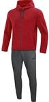 JAKO Herren Jogginganzug Premium Basics mit Kapuze, Rot-Meliert, XL