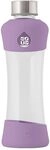 EQUA Active Plum Trinkflasche 0,5L - Glasflasche 550 ml mit Silikonh&uuml;lle -