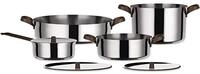 Alessi Edo PU100S7 - Design Topfset aus Edelstahl 18/10, Griffe aus Edelstahl 18/10