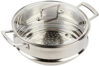 Le Creuset Multi-D&auml;mpfeinsatz aus Edelstahl mit Glasdeckel, &Oslash; 24 cm,...