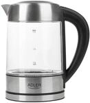 Adler AD 1247 Wasserkocher aus Edelstahl und Glas, 1,7L, 2200 W, digitaler