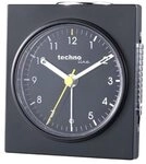 Technoline Quarzwecker Modell Q, Weckalarm mit Schlummerfunktion, schwarz,