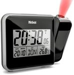 Mebus Funk-Wecker mit Projektion und Thermometer Kunststoff Schwarz normal
