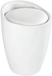 WENKO Badhocker Mod. Candy Wei&szlig; matt, Sitzgelegenheit, Hocker mit Stauraum f&uuml;r