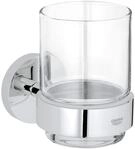 GROHE Essentials - Glas mit Halter (Material: Glas/Metall, verdeckte...