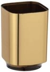 WENKO Zahnputzbecher Auron Gold, Zahnb&uuml;rstenhalter f&uuml;r Zahnb&uuml;rste und Zahnpasta,