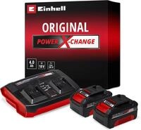 Original Einhell Starter Kit 2x 4,0 Ah Akkus und Twincharger Power X-Change (Li-Ion,