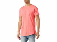 Urban Classics Herren Shaped Long Tee T-Shirt, Pink (Coral), M