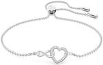 Swarovski Hyperbola Armband, Unendlichzeichen und Herz, Weiss, Rhodiniert
