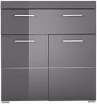trendteam smart living - Amanda - Kommode - Grau Hochglanz - Standschrank - (BxHxT)