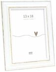 Deknudt Frames - Holzrahmen in Wei&szlig; mit Au&szlig;enrand in braunfarbe - f&uuml;r Bild 13 x 18
