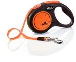 flexi&reg; Neon S | 5m Gurt Roll-Leine f&uuml;r Hunde bis 15 kg | schwarz/neon-orange 