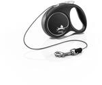 flexi&reg; Black Design XS Seil 3 m schwarz/Silber, Roll-Leine f&uuml;r kleine Hunde bis 8