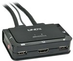 LINDY 42340 - HDMI KVM Switch Compact USB 2.0 Audio 2 Port, schwarz