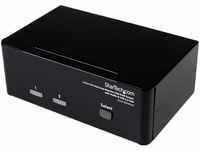 StarTech.com Dual DVI VGA 2 Port Monitor Audio Switch 2-fach KVM Umschalter USB...
