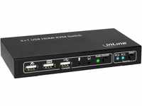 InLine 62602I KVM Desktop Switch, 2-fach, HDMI 4K2K, USB 2.0 Hub, mit Audio,...