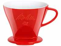 Melitta 218974 Filter Porzellan-Kaffeefilter Größe 102 Rot, 1x2