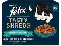 FELIX Tasty Shreds Katzenfutter nass in Sauce, Geschmacksvielfalt aus dem...