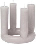 broste Copenhagen Lucille Skulptur-Kerze Rainy Day Grey 18cm