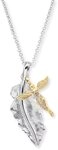 Engelsrufer 925 Silber Damen-Kette mit Anh&auml;nger Silberne Feder und Engel,