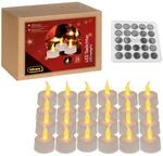 Idena LED Teelichter Warmwei&szlig;, 24 St&uuml;ck | elektrische Kerzen mit flackerndem...