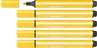 STABILO - Gefederter Dreikant-Filzstift - Trio Scribbi - 5er Pack - gelb