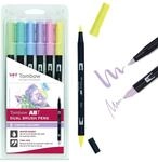 Tombow ABT-6P-2 Fasermaler Dual Brush Pen mit zwei Spitzen, pastellfarben,...