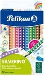 Pelikan Buntstifte-Set Silverino 12-teilig, dreieckig und dick, 12 Farben,...