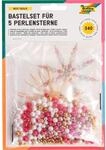 folia 12520 - Bastelset f&uuml;r 5 Perlensterne, rot / gold / perlwei&szlig; - ideal als