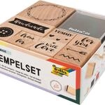 folia 31107 - Holzstempelset Handmade, inklusive 11 Holzstempel und 2...