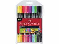 Faber-Castell 151109 - Filzstifte Set Neon, 10 Doppelfasermaler für Kinder und