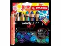 Buntstift, Wasserfarbe & Wachsmalkreide - STABILO woody 3 in 1 - ARTY - 6er...