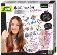 Lena 42658 - Bastelset Metallschmuck mit Kristall Edelsteinen Komplettset mit 16