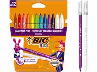 BIC Kids 9202962 Zauberstifte Colour & Erase, 12er Set, Filzstifte mit
