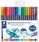 STAEDTLER 3001 TB18 Doppel-Fasermaler (feine Spitze und Pinselspitze, f&uuml;r
