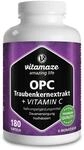 OPC Traubenkernextrakt Kapseln, zertifiziert, hochdosiert: 450 mg reines OPC, 180