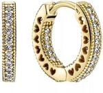 PANDORA SHINE Ohrringe "Creolen" gelbvergoldet, Zirkonia 266317C01