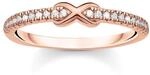 THOMAS SABO Ring Infinity mit wei&szlig;en Steinen ros&eacute;gold vergoldetes Silber