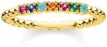 THOMAS SABO Ring Kugeln farbige Steine gold 925 Sterlingsilber, 750 Gelbgold