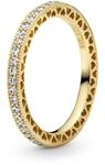 PANDORA Funkeln und Herzen Ring aus 14 Karat vergoldeter Metalllegierung mit Zirkonia