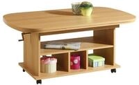Hela Tische, Funktionscouchtisch Babsi, Holzwerkstoff melaminbeschichtet, Buche,