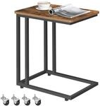 VASAGLE Beistelltisch, Sofatisch mit Rollen, C-Form, mobiler Kaffeetisch, 35 x...