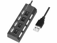 LogiLink® UA0128 USB 2 HUB, 4-Port, mit ein/aus Schalter pro Port