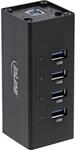 InLine 35395A USB 3.0 Hub, 4 Port, Aluminiumgeh&auml;use, schwarz, mit 2,5A Netzteil