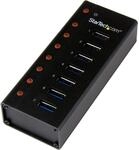 StarTech.com 7 Port USB 3.0 Hub - Metallgeh&auml;use - Desktop oder Wandmontierbar -