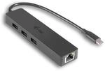 i-tec USB C Slim HUB 3-Port mit Gigabit Ethernet Adapter, USB 3.0 auf RJ-45,