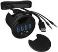 ICY BOX USB-Tisch-HUB (60 mm) zum Einbau, 4x USB 3.0 Anschl&uuml;sse, Audio Ein-/Ausgang,